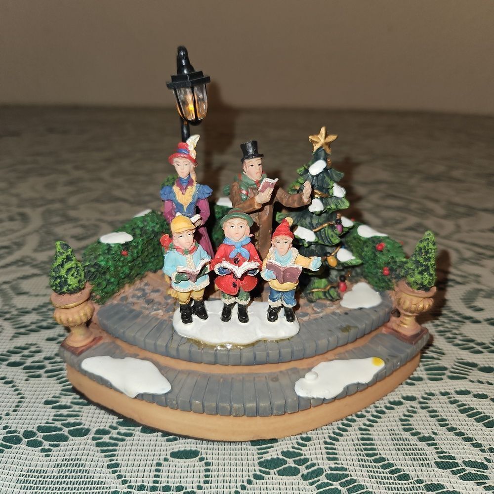 Holiday Time Victorian Lighted Lamp Post with Carolers